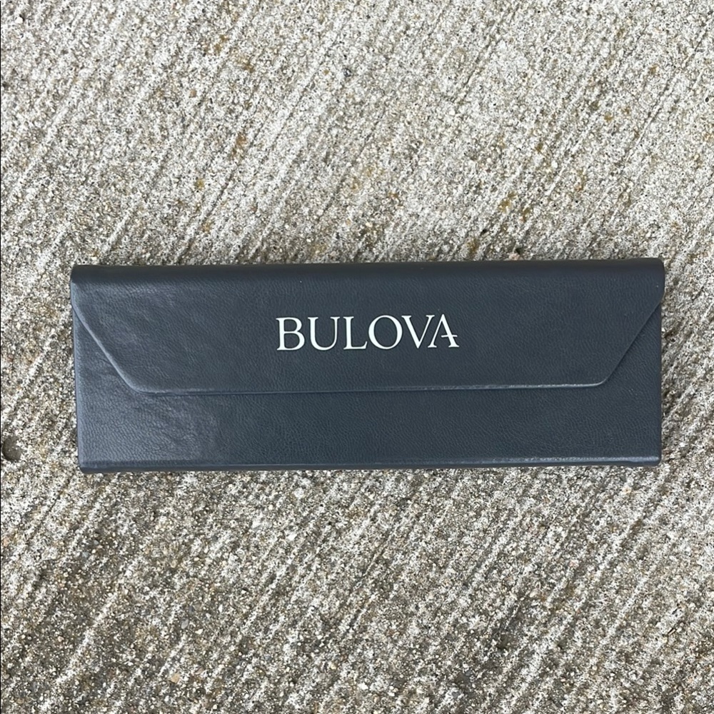 Bulova Gray Collapsible Magnetic Sunglasses Glasses Case Designer Luxury